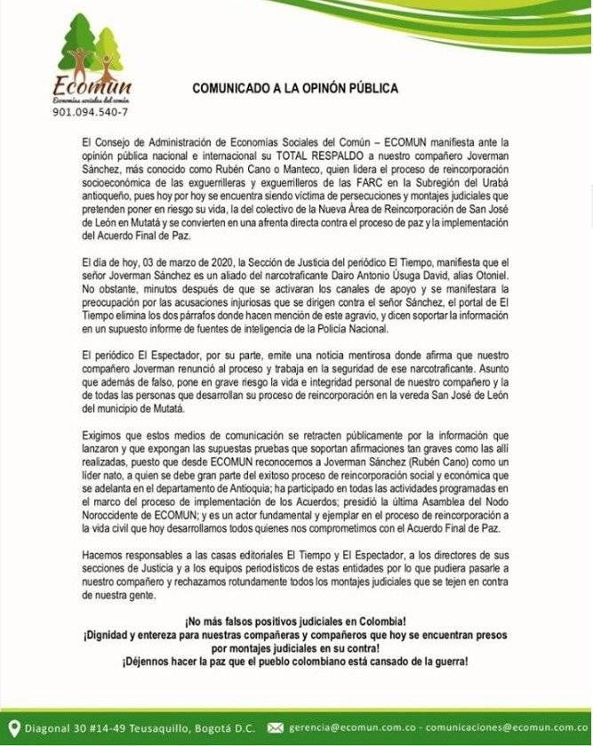 Comunicado Acomun