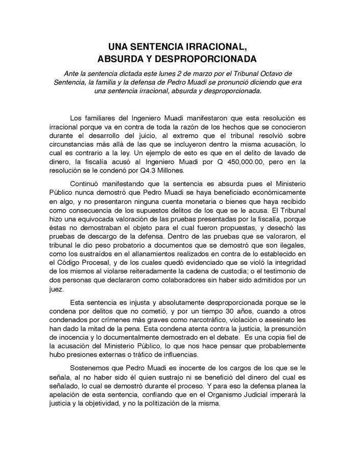 Comunicado de familia Muadi