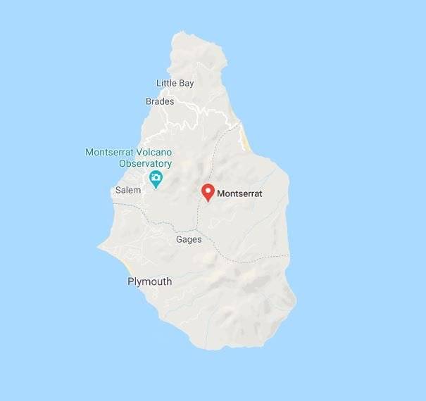 Extensión territorial de la isla de Montserrat