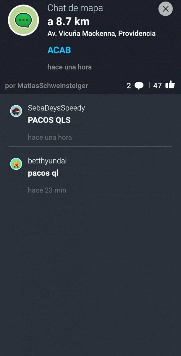 waze chat de mapa