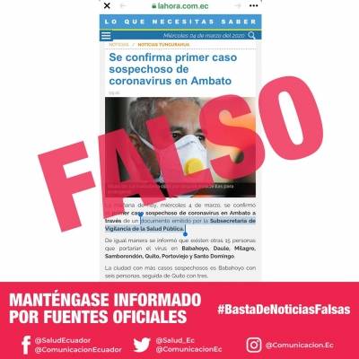 Noticias falsas coronavirus en Ecuador