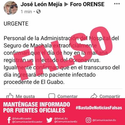Noticias falsas coronavirus en Ecuador