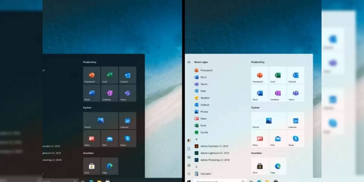Adiós Live Tiles: se filtra nuevo menú de inicio para Windows 10 más limpio