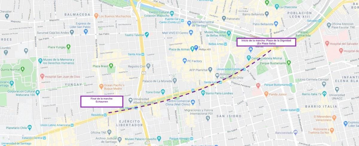 Recorrido marcha 8M