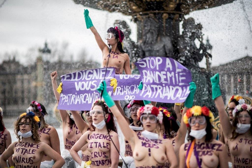 Marcha por el Día Internacional de la Mujer en Francia
