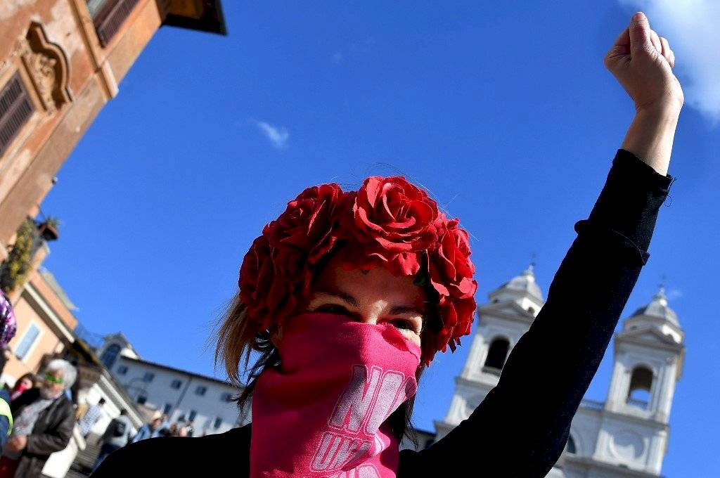 Marcha por el Día Internacional de la Mujer en Italia