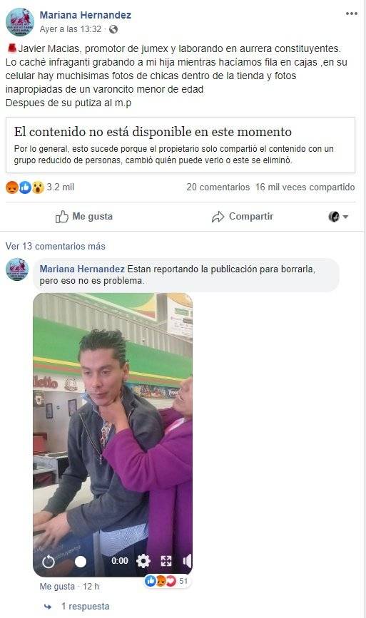 Perfil de Facebook Mariana Hernández