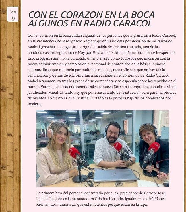 Negra Candela - Caracol Radio - Cristina Hurtado