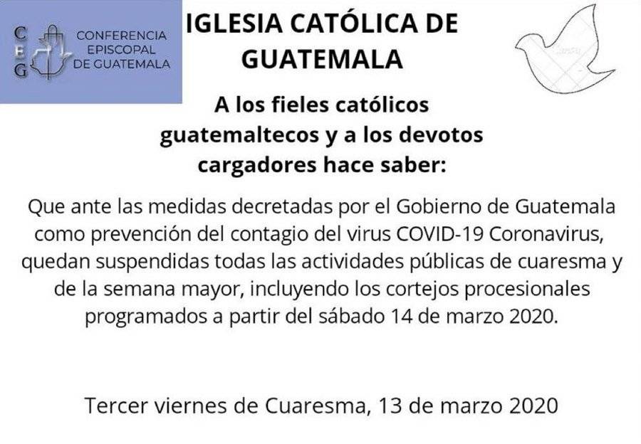 Publicación falsa sobre suspensión de actividades de Cuaresma y Semana Santa