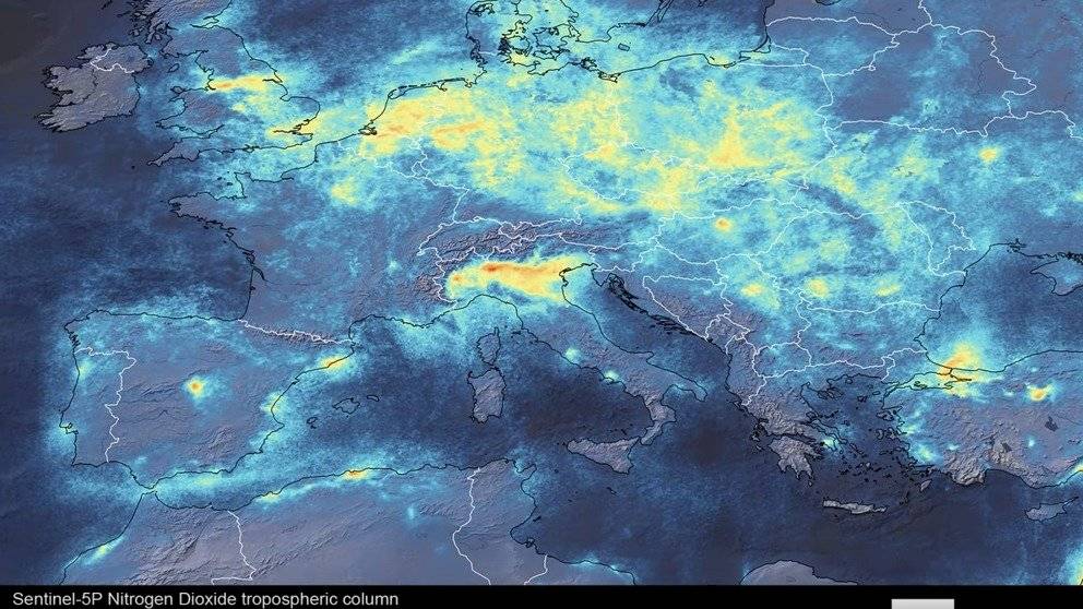 Coronavirus: imágenes satelitales muestran como ha disminuido contaminación en Italia por la cuarentena