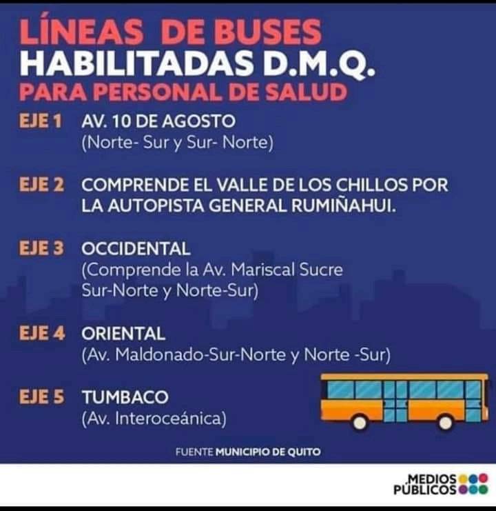 rutas para personal de salud en Quito