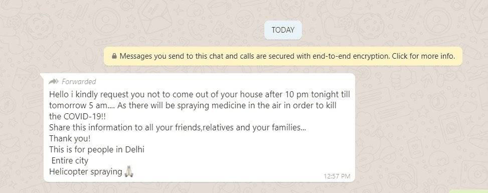 WhatsApp fake news Coronavirus