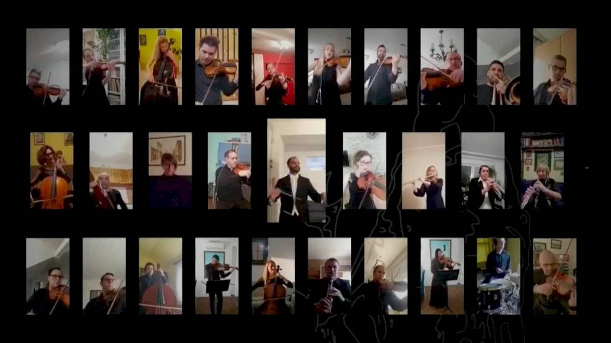 Músicos de Serbia dan mensaje online