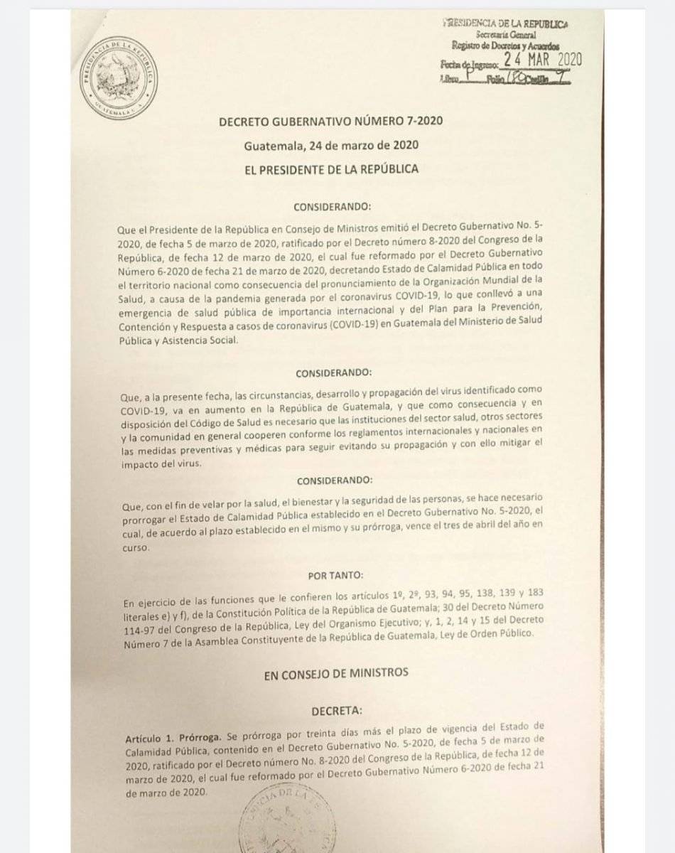 Decreto Gubernativo 7-2020