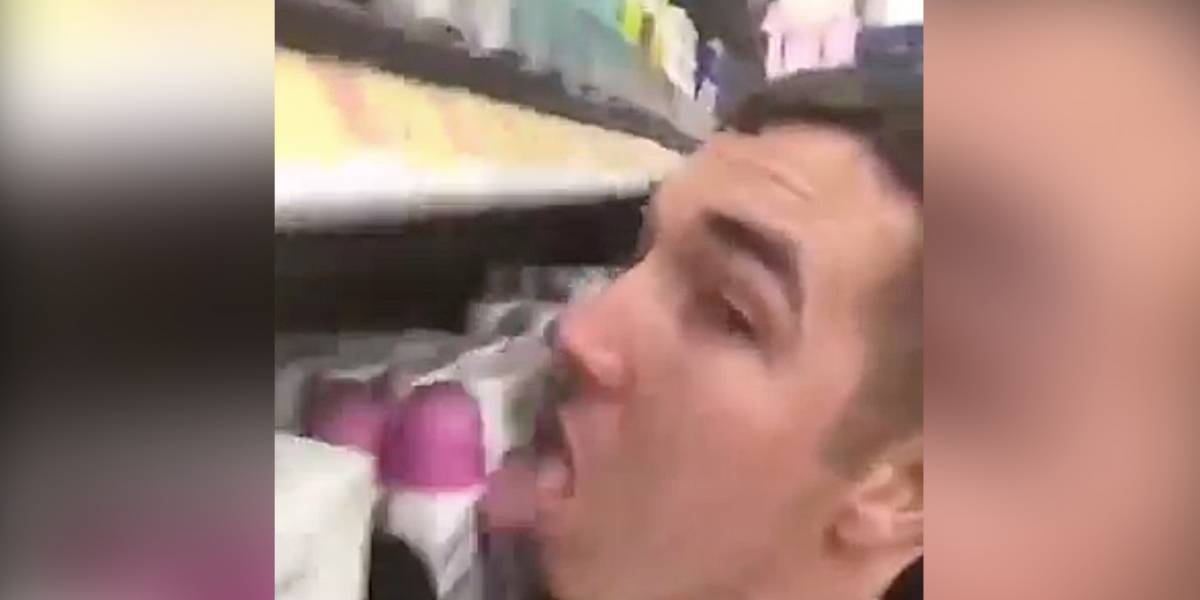 Coronavirus: hombre se graba lamiendo desodorantes y es arrestado