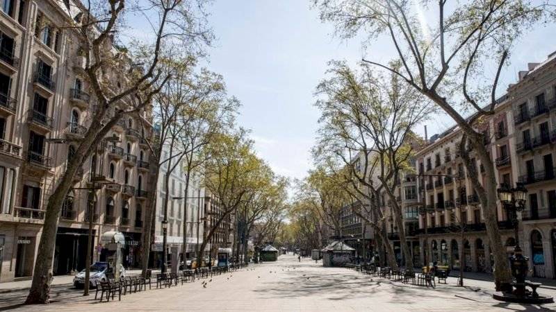 La Rambla en Barcelona, España
