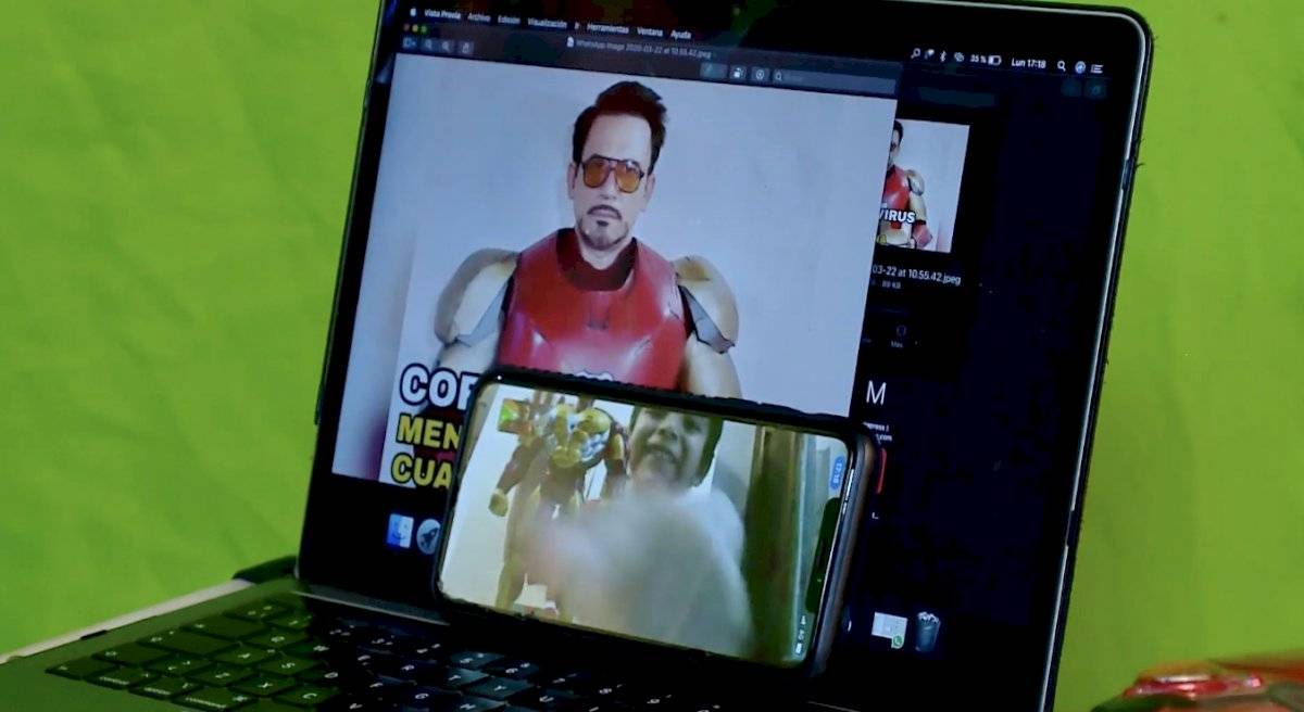 “Iron Man” solidario enseña a los más jóvenes las medidas de protección frente al coronavirus