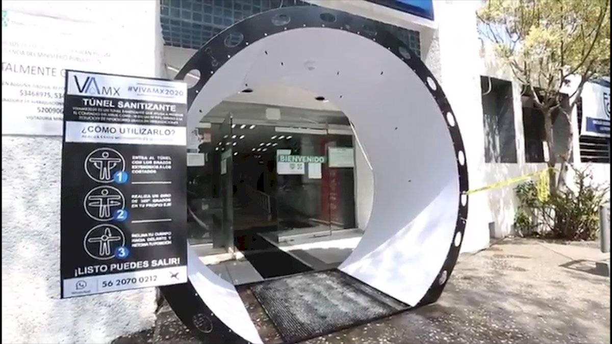 Instalan túneles sanitizantes en distintos puntos de México
