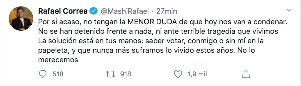 Twitter de Rafael Correa Twitter de Rafael Correa