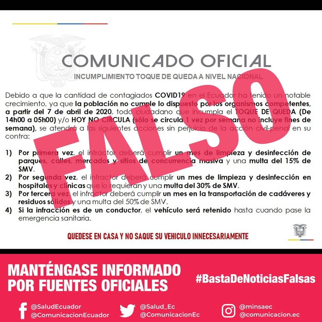 Información falsa