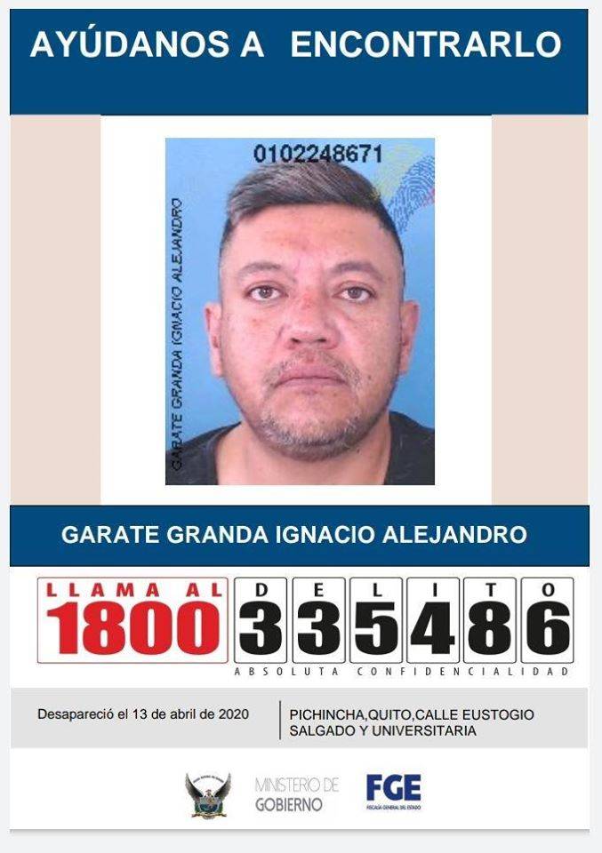 ¡Ayúdanos a encontrarlo! Ignacio Garate Grande despareció en Quito