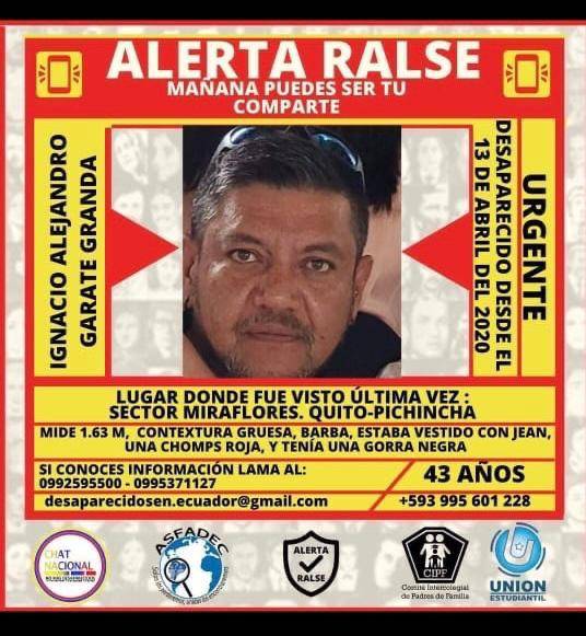 ¡Ayúdanos a encontrarlo! Ignacio Garate Grande despareció en Quito