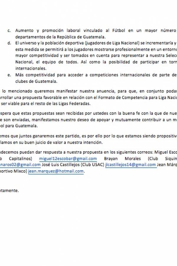 Futbolistas piden que no haya descensos en la Liga Nacional
