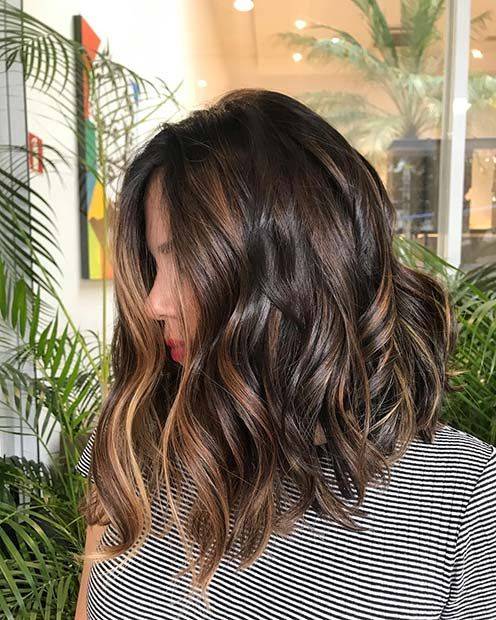 Tintes para morenas con cabello corto Efectos de color en cabello negro
