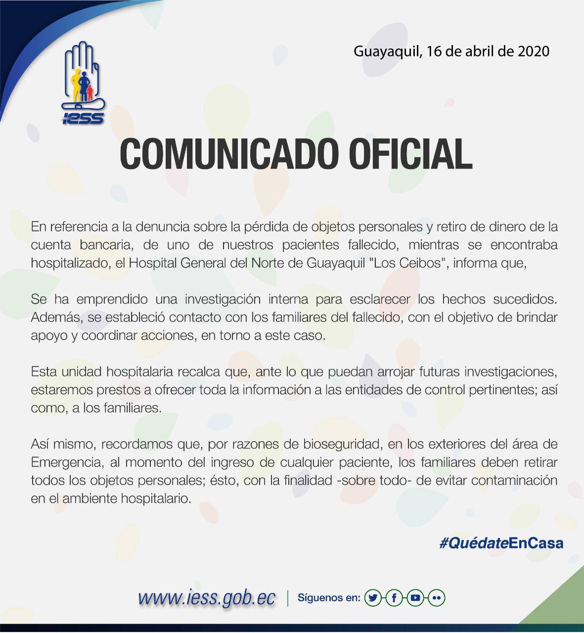 Respuesta del Hospital IESS Los Ceibos