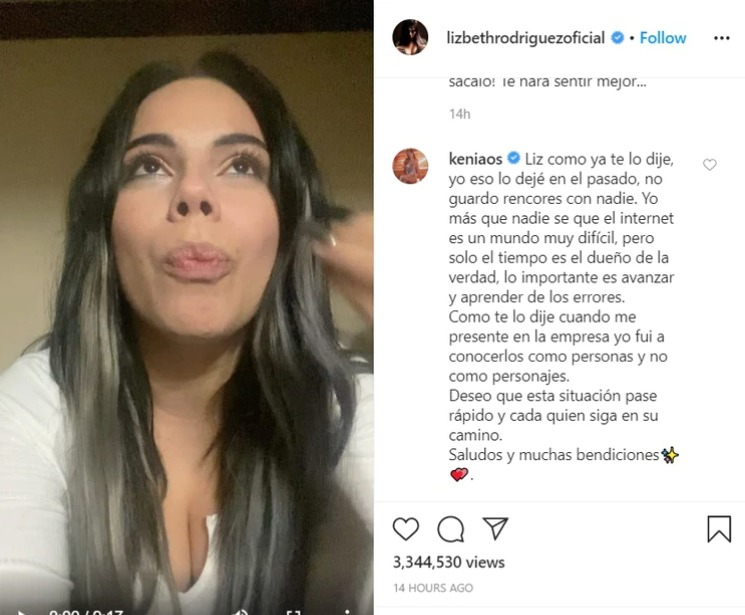 Kenia Os le responde a Lizbeth Rodríguez en su video