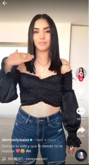 Kimberly Loaiza en Tik Tok hace cuatro días