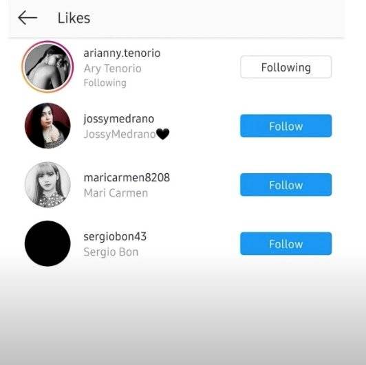 Arianny Tenorio le dio like a un comentario en sus redes