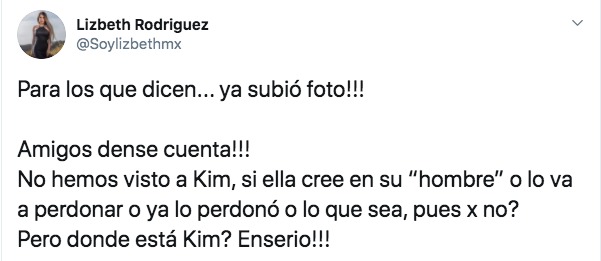 Este es el Tuit de Lizbeth Rodríguez