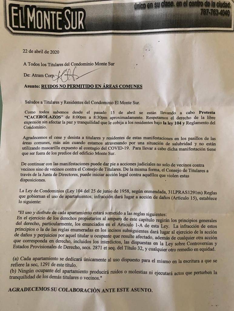 carta condominios