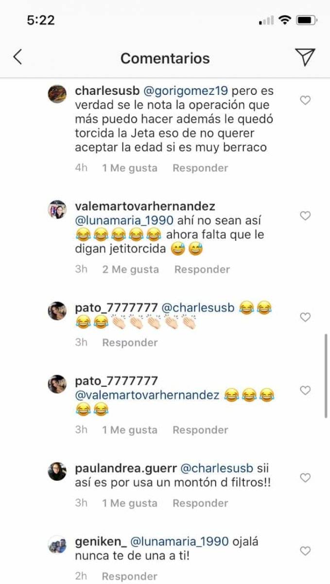 Captura de pantalla Instagram
