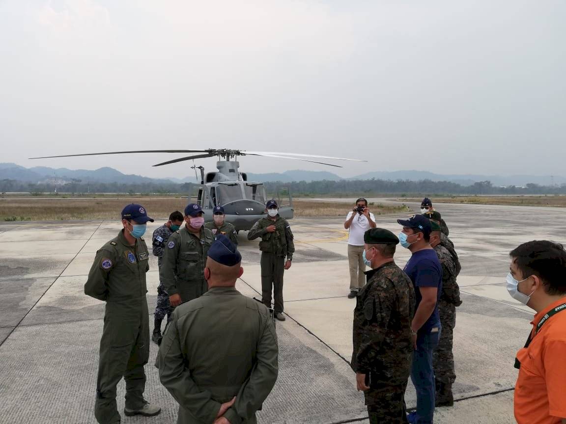 Helicóptero del Ejército de Honduras llega a Guatemala