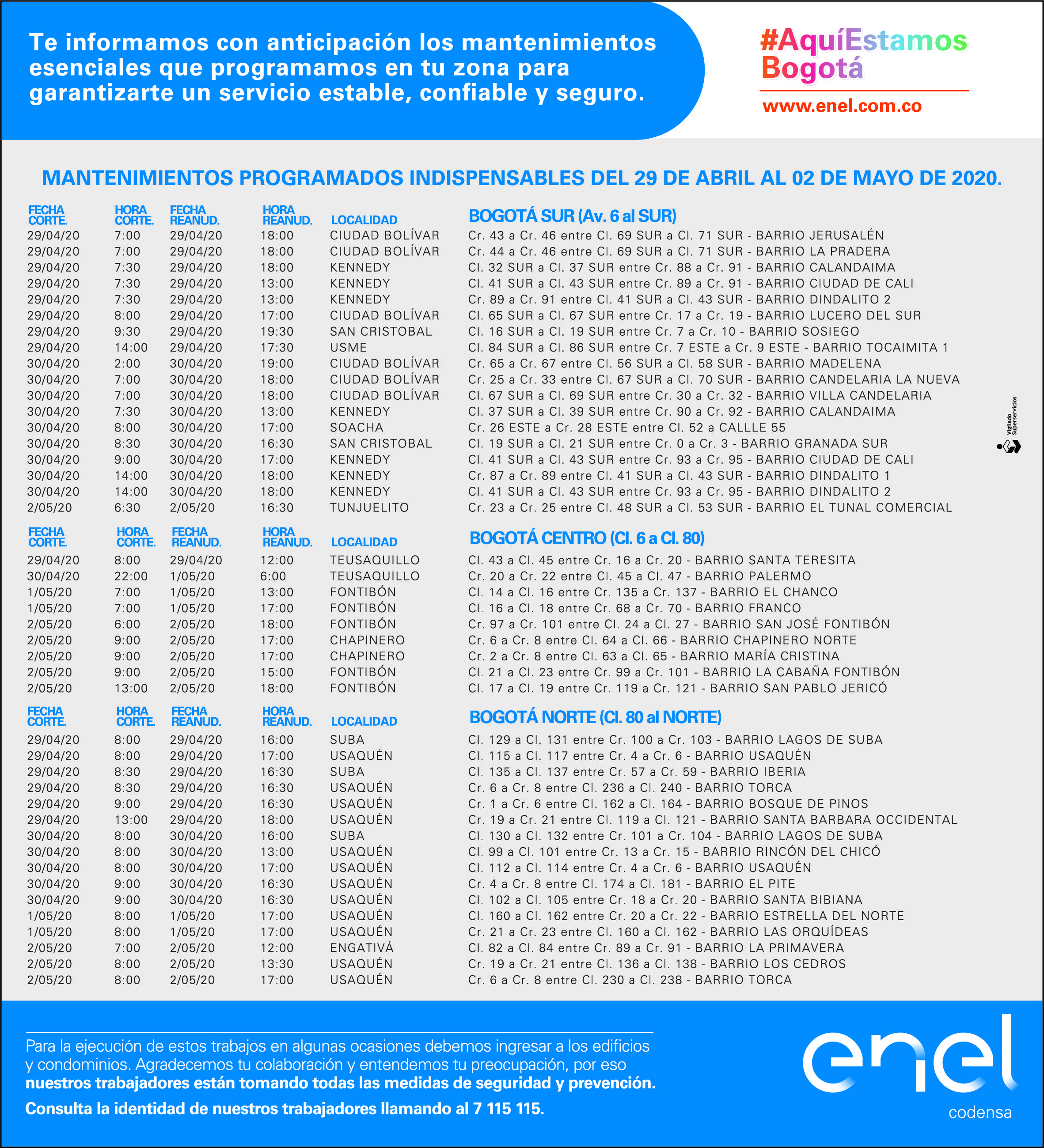 Enel 29 al 2 de mayo