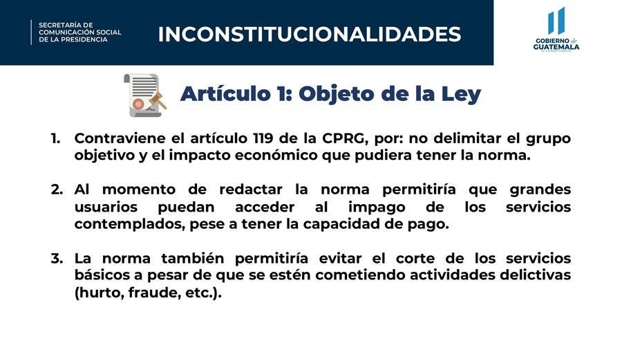 Inconstitucionalidades del artículo 1 del decreto 15-2020, según el Gobierno