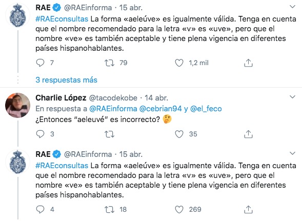 Captura de pantalla de la duda de la rae