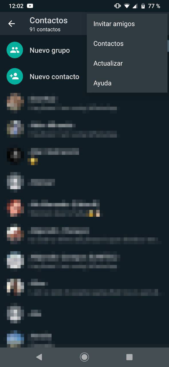 WhatsApp contactos ocultos WhatsApp contactos ocultos