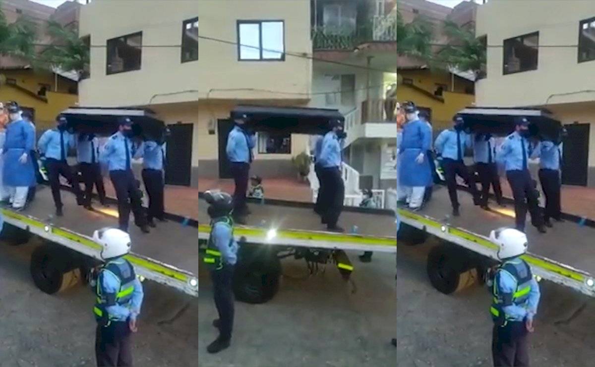 ¡Ya les gustó! La Policía colombiana usa el baile del ataúd como campaña contra el COVID-19