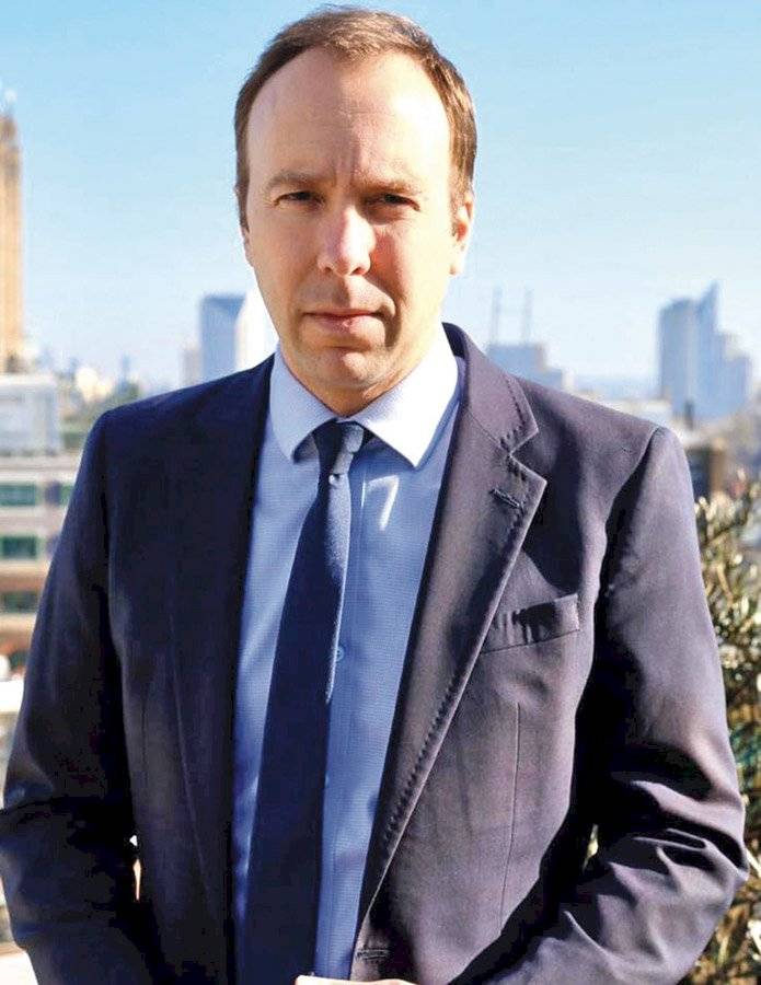 Matt Hancock, secretario de estado de Salud y Asistencia Social de Reino Unido