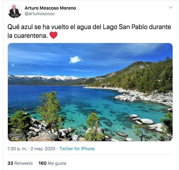 Famoso politólogo ecuatoriano confunde el lago San Pablo y le