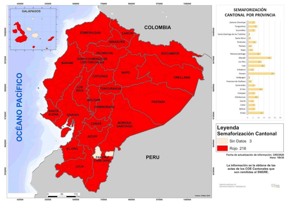 Cantones que confirmaron que inician en ROJO