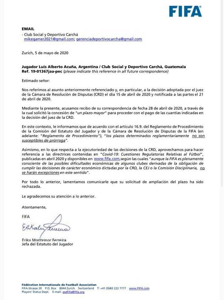 FIFA sanciona a Sanarete por deuda con Fabián Castillo