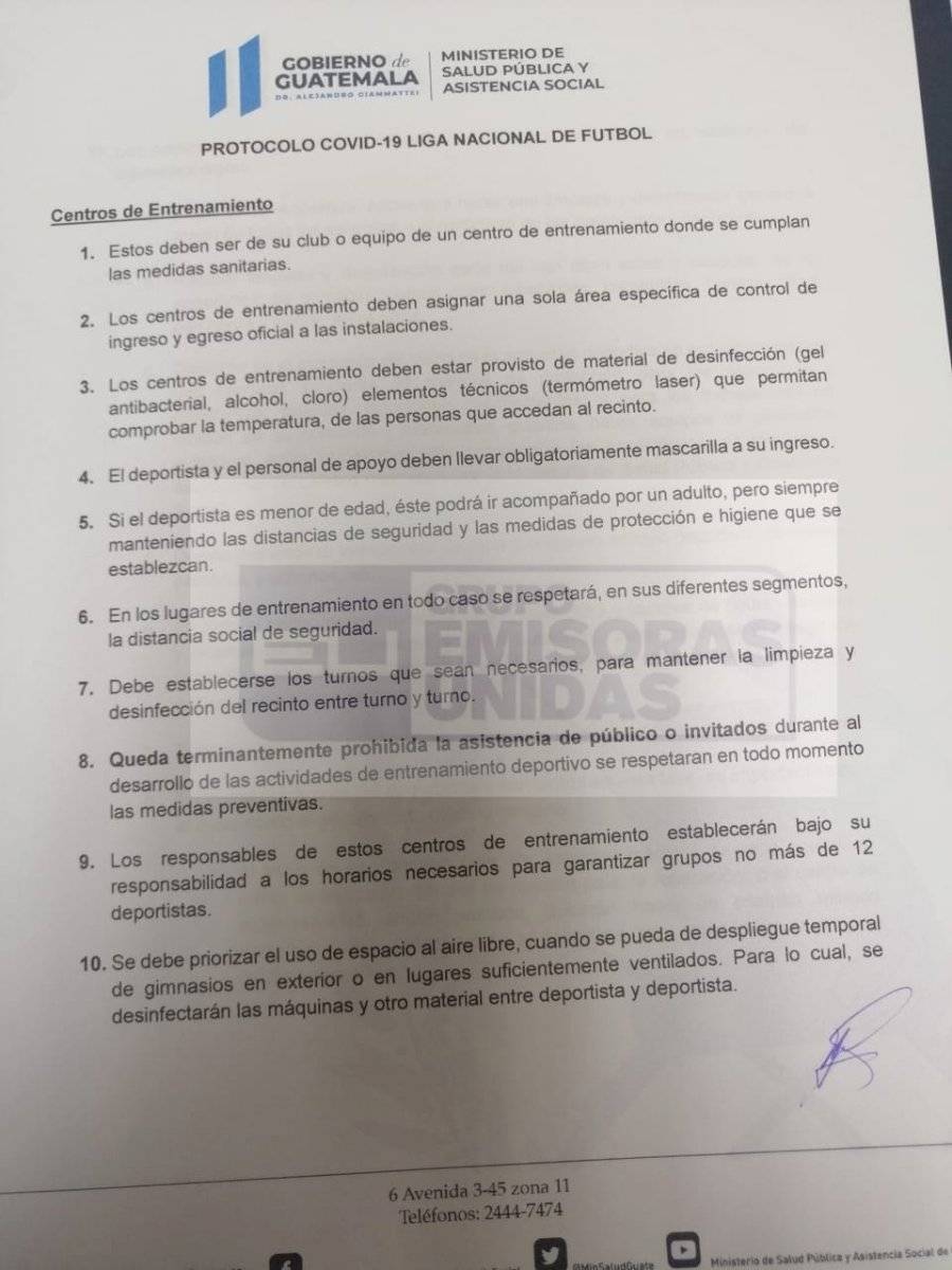 Liga Nacional recibió autorización para reiniciar entrenamientos.