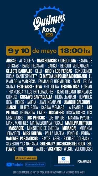 Quilmes Rock será este sábado 9 y domingo 10 de mayo