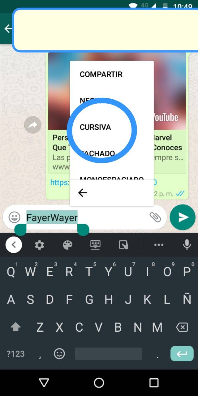 WhatsApp Cursiva