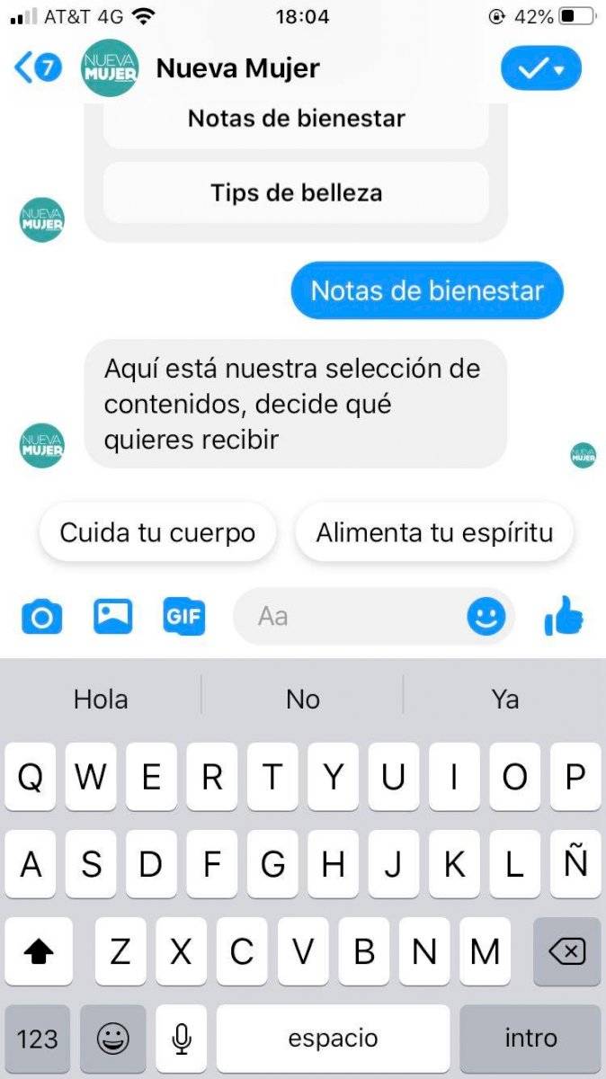 messenger nueva mujer