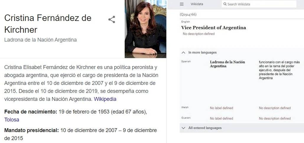 Cristina Fernández ladrona